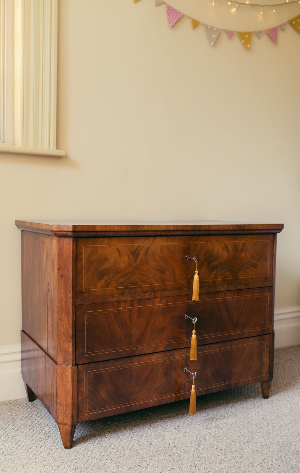 19th Century Biedermeier Walnut Chest Of Drawers With Canted Corners photo furniture