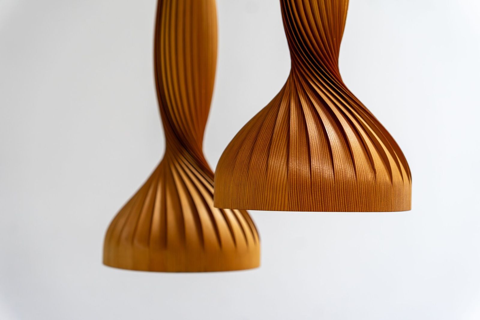 Pine Pendant Lamps By Hans Agne Jakobsson Ellysett Sweden, 1960s, Set Of 2 photo furniture