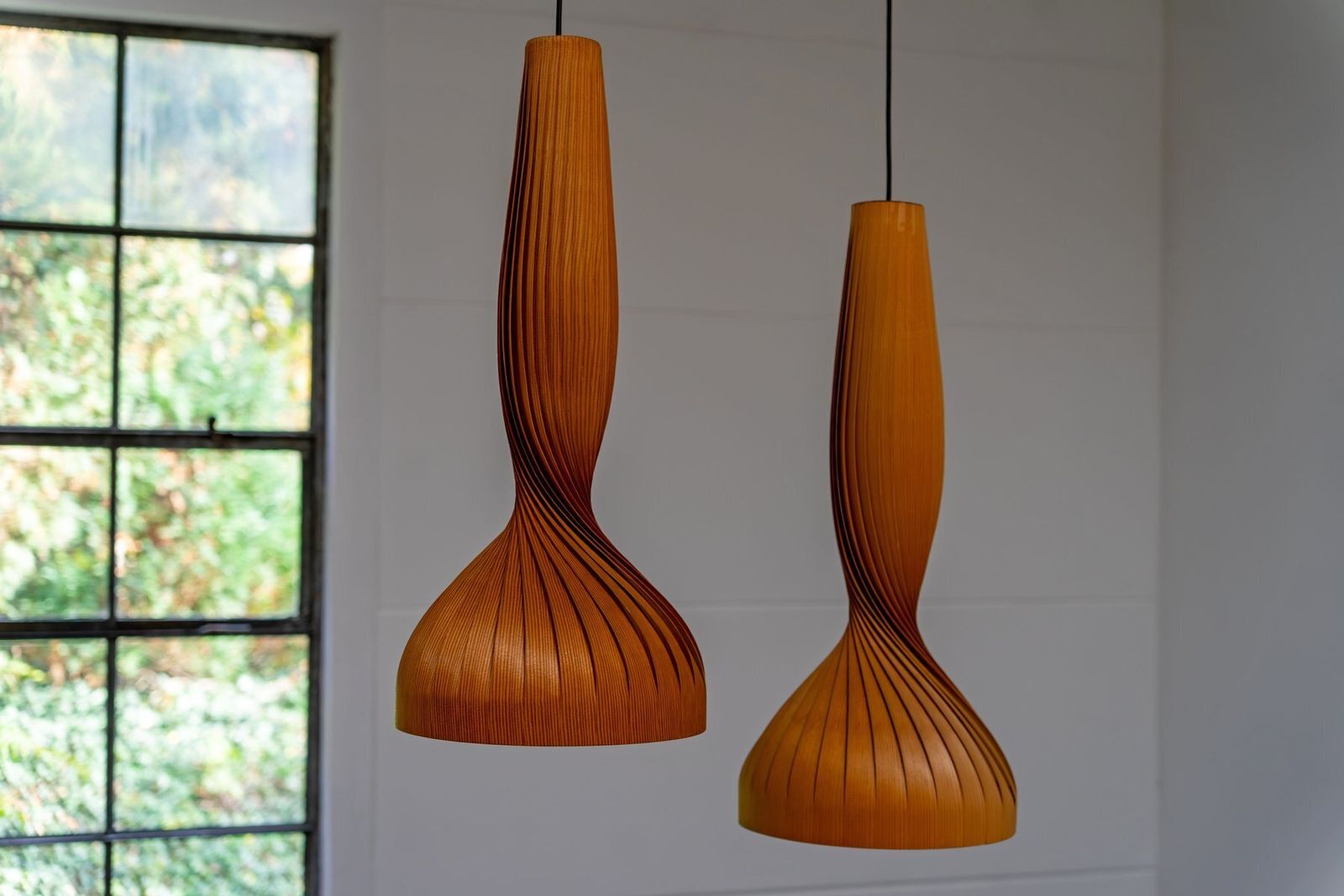 Pine Pendant Lamps By Hans Agne Jakobsson Ellysett Sweden, 1960s, Set Of 2 photo 3809.0