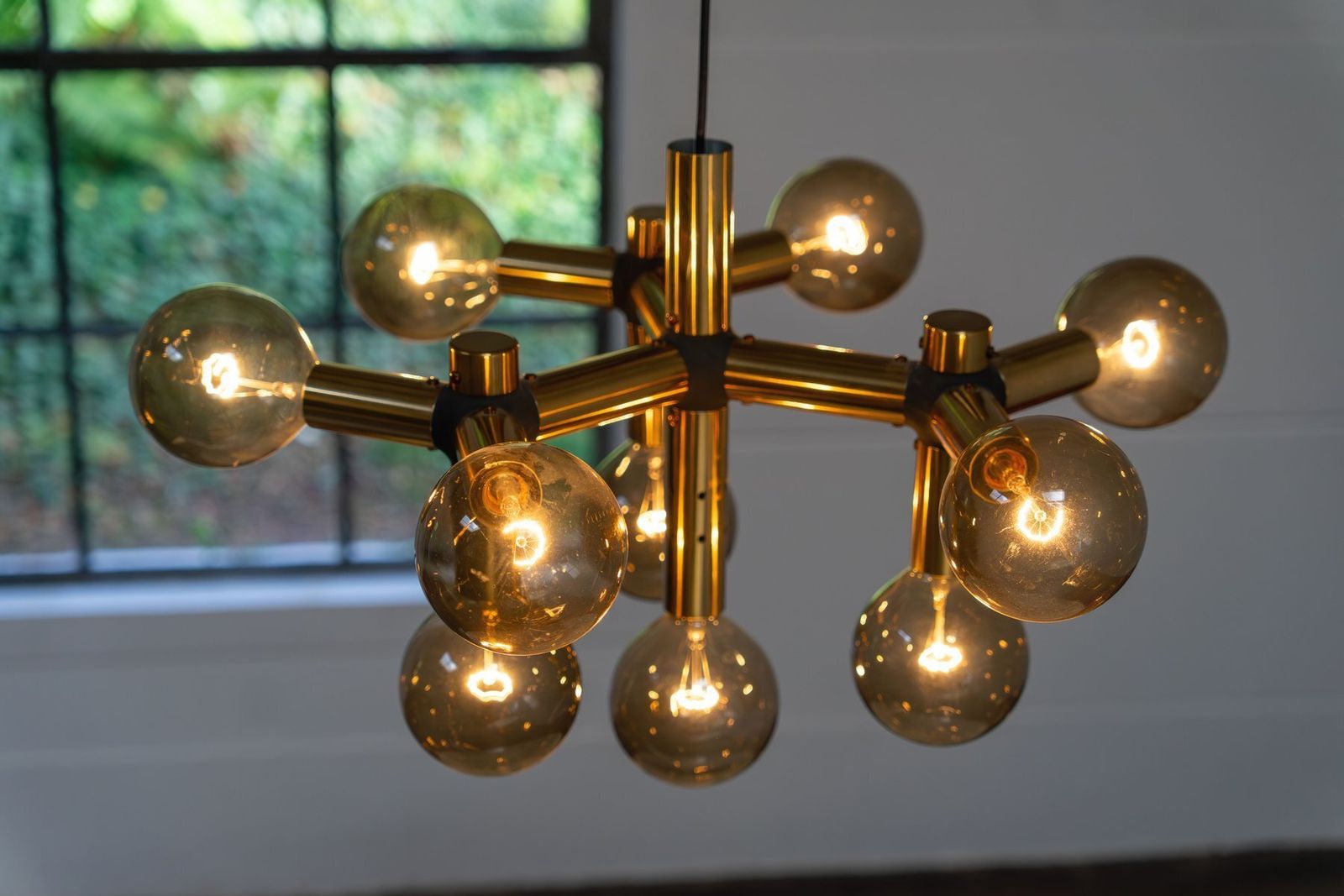 photo for sale Atomic Chandelier By Trix & Robert Haussmann For Swiss Lamp International, 1960s