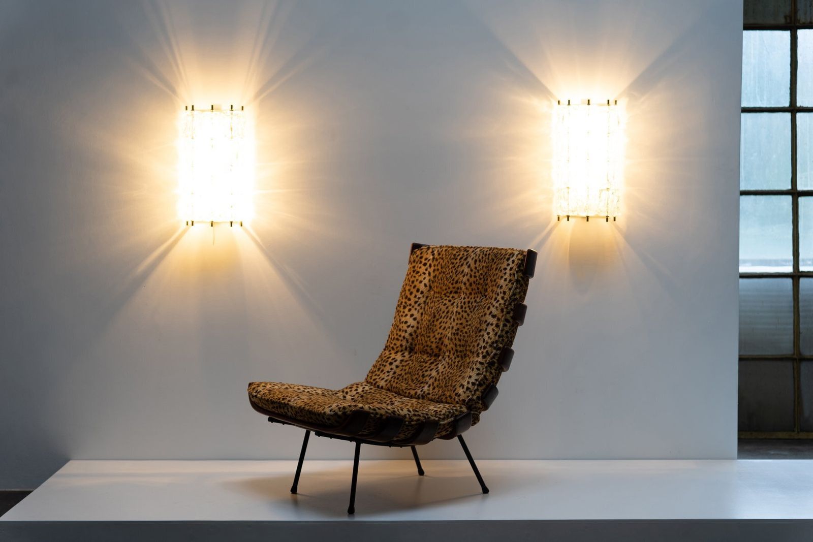 Wall Lights In Ice Glass And Brass From Barovier And Toso, 1960s, Set Of 2 photo buy