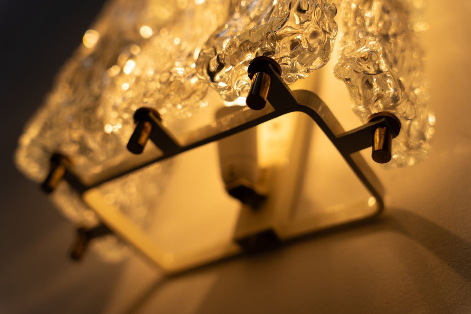 photo for sale Wall Lights In Ice Glass And Brass From Barovier And Toso, 1960s, Set Of 2