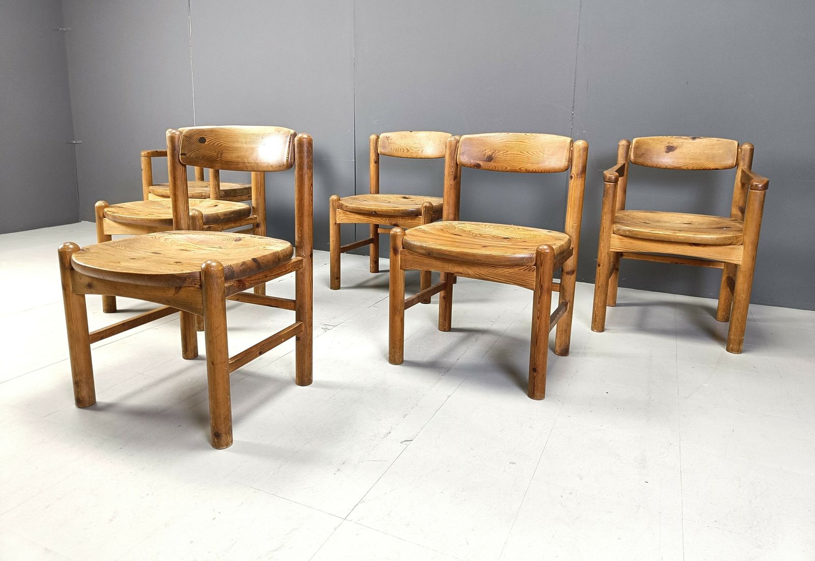 photo furniture Rainer Daumiller Pine Wood Dining Chairs For Hirtshals Savvaerk   Set Of 6   1970s