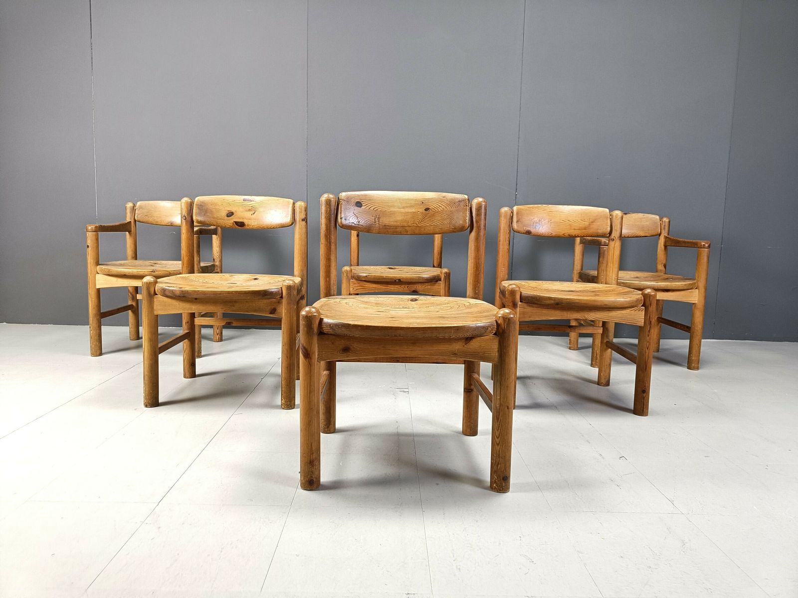 1500.0 Rainer Daumiller Pine Wood Dining Chairs For Hirtshals Savvaerk   Set Of 6   1970s photo