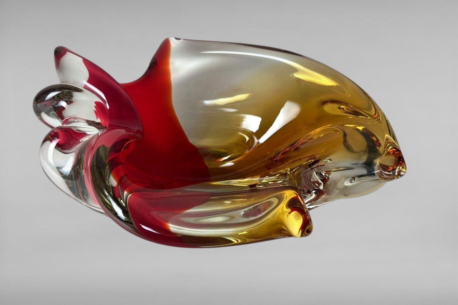 Murano Sommerso Glass Centerpiece, Multicolored Italian Art Glass photo furniture