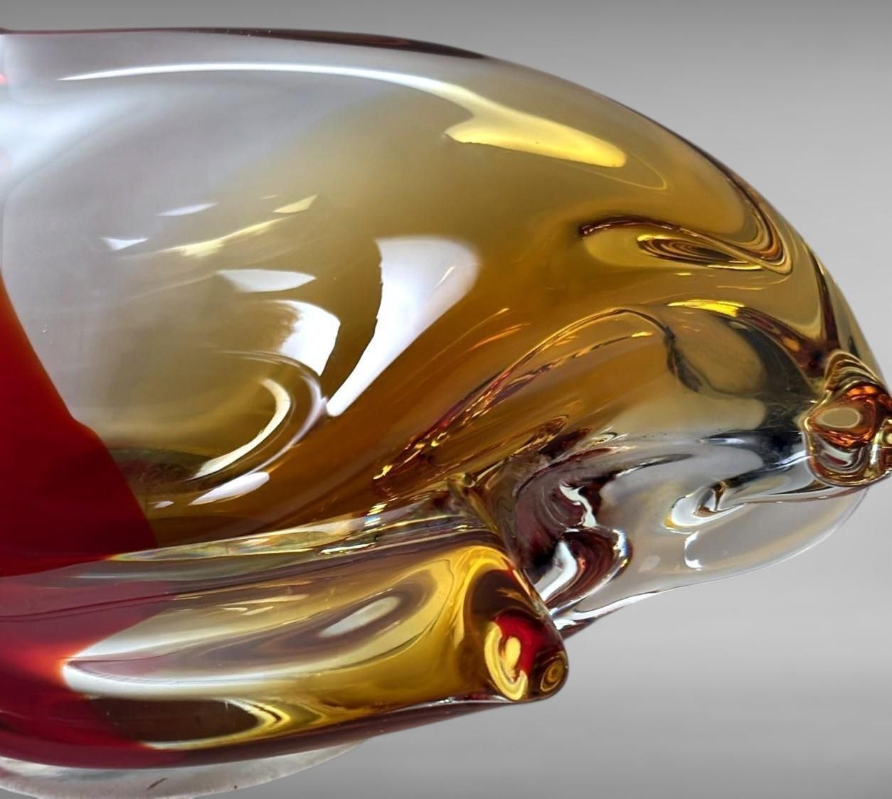 457.0 Murano Sommerso Glass Centerpiece, Multicolored Italian Art Glass photo
