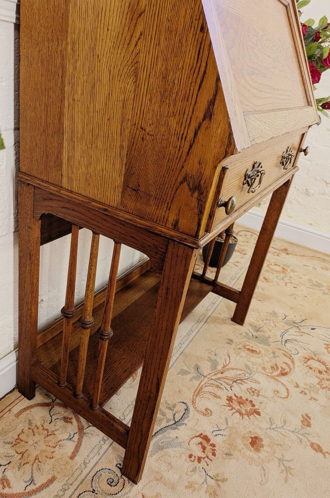 Art Nouveau Solid Oak Golden Oak Bureau photo Furniture