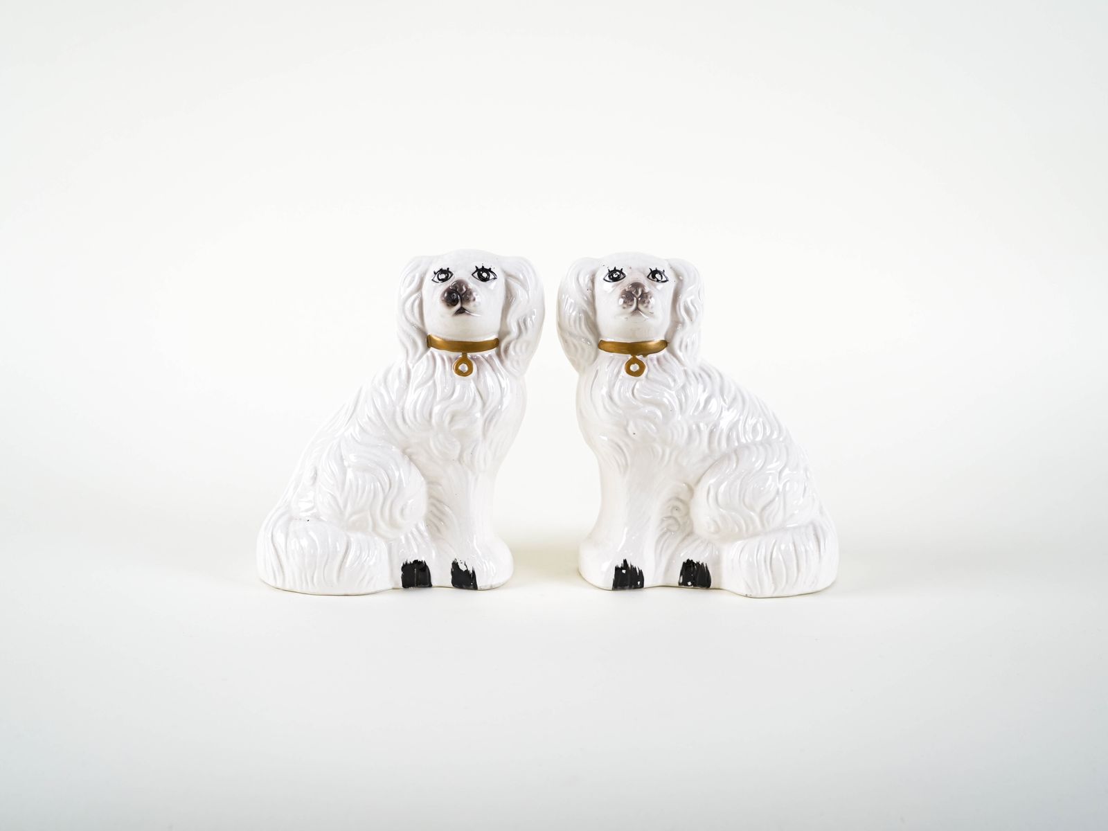 Ceramic Dog Figurines, English Style, 1970s, Made In England photo for sale