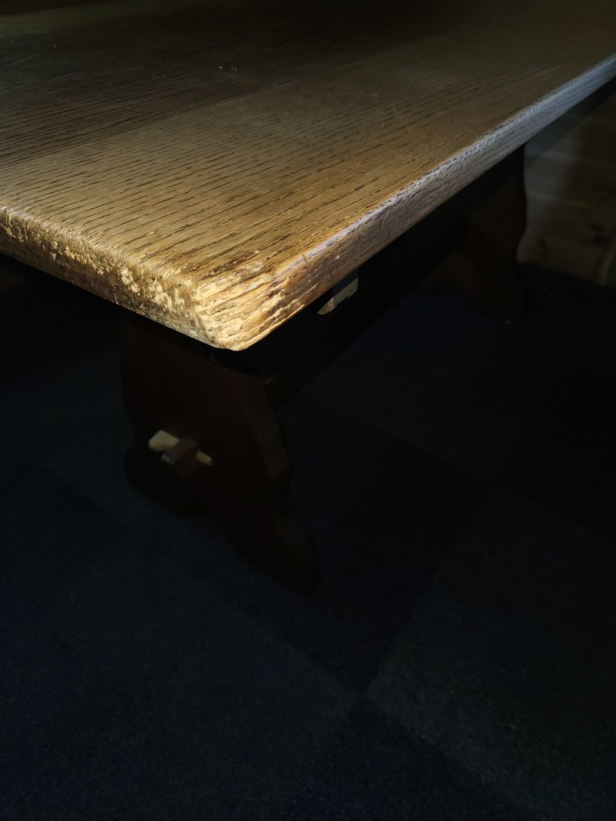 Table de réfectoire vintage en chêne massif. photo 350.0