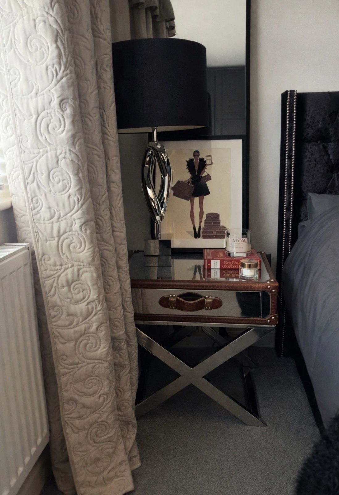 Large Designer Statement Andrew Martin/ Timothy Oulton Da Gama Campaign Bedside/ Lamp Tables X2 photo for sale