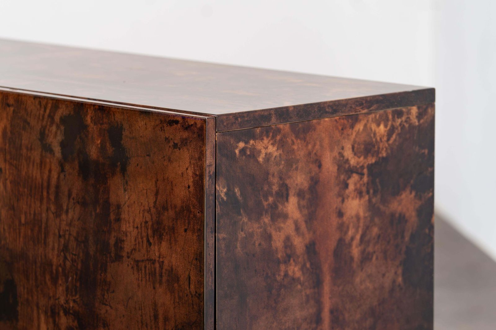Large Sideboard Made Of Goatskin Leather By Aldo Tura, Italy, 1970s photo Furniture