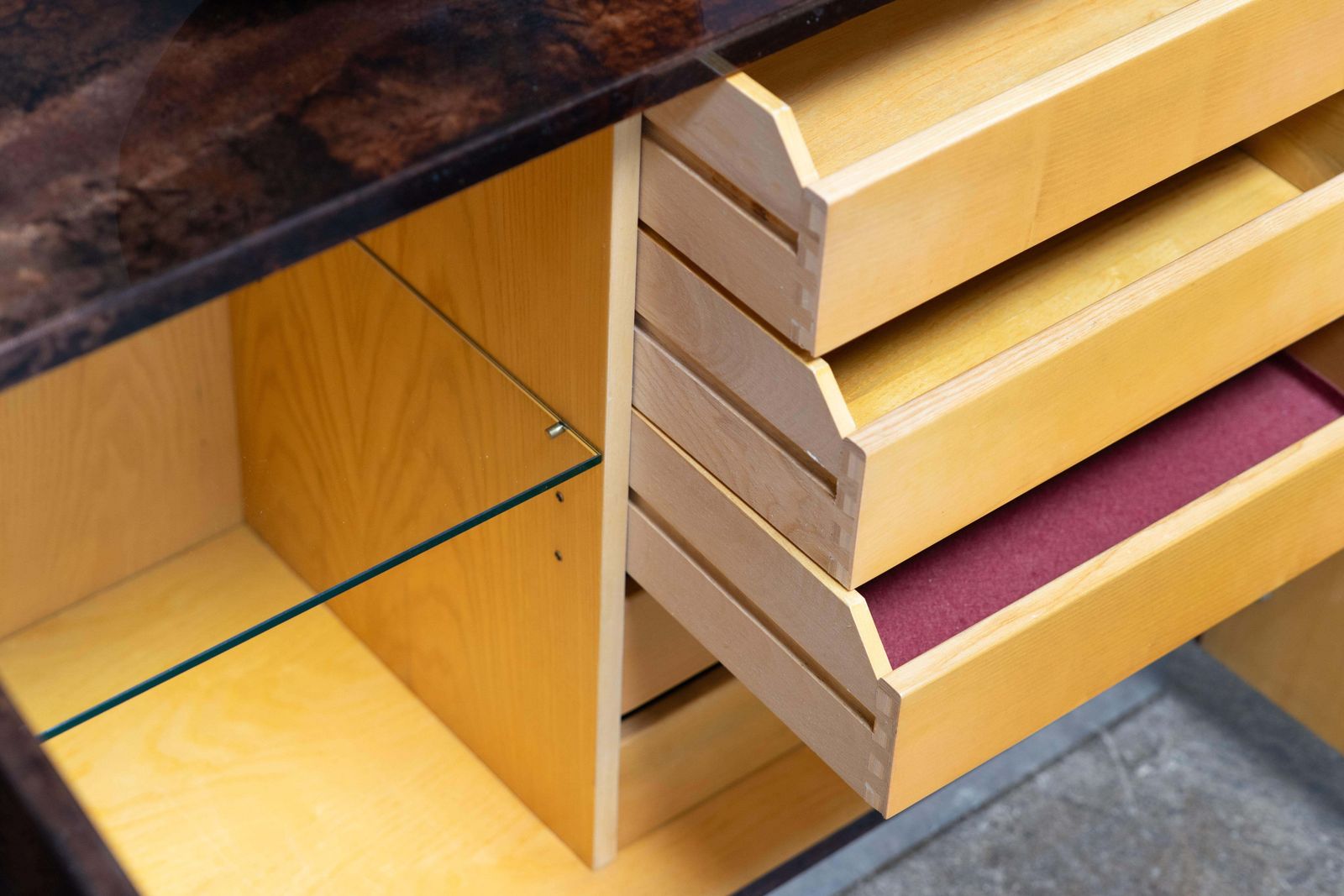 27630.0 Large Sideboard Made Of Goatskin Leather By Aldo Tura, Italy, 1970s photo