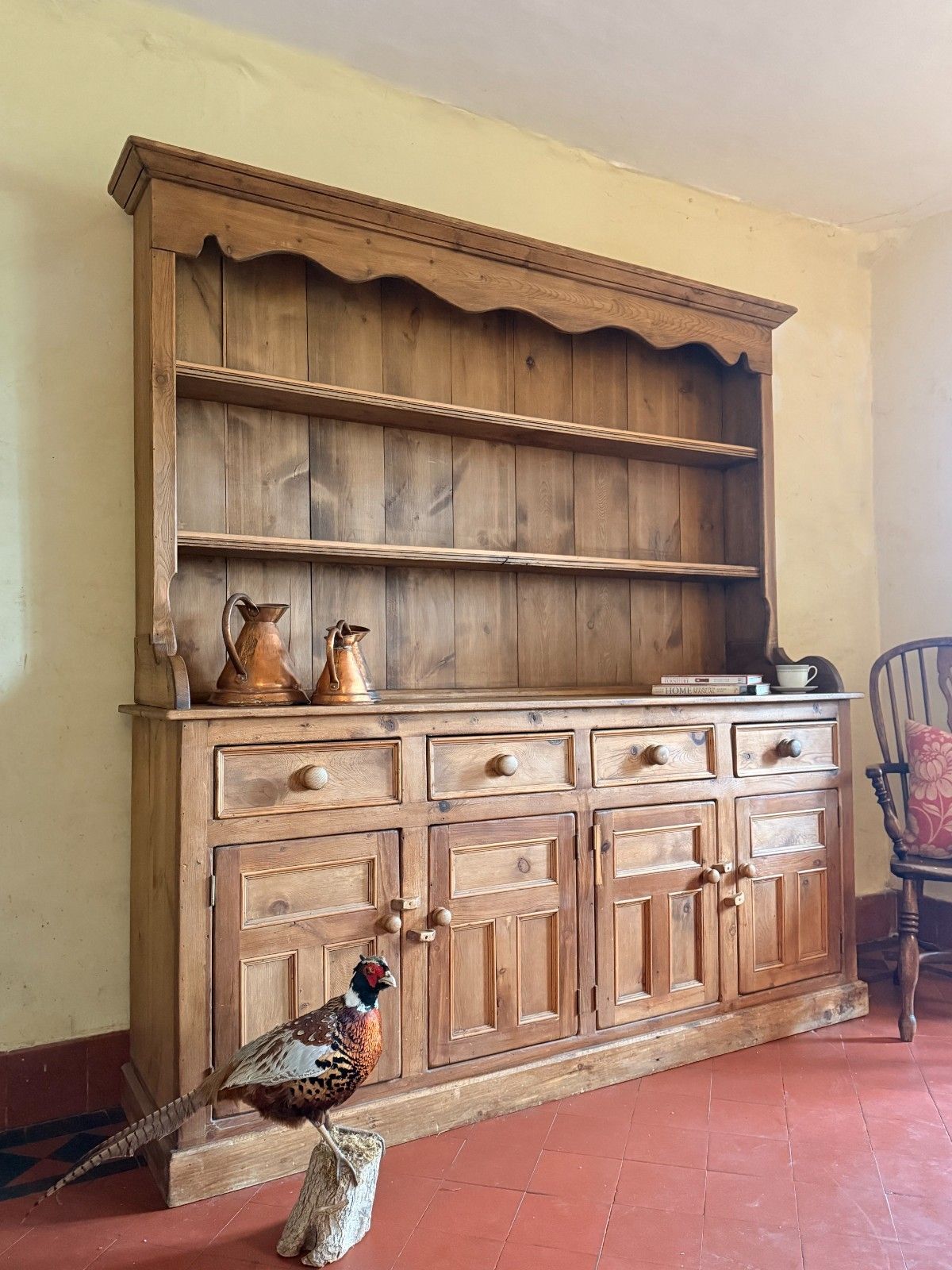Welsh Vintage Large Rustic Kitchen Farmhouse Reclaimed Statement Pine Dresser photo Furniture