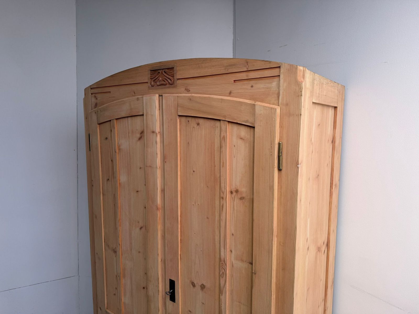 A Top Quality Pine Art Nouveau Cupboard To Paint / Wax photo furniture