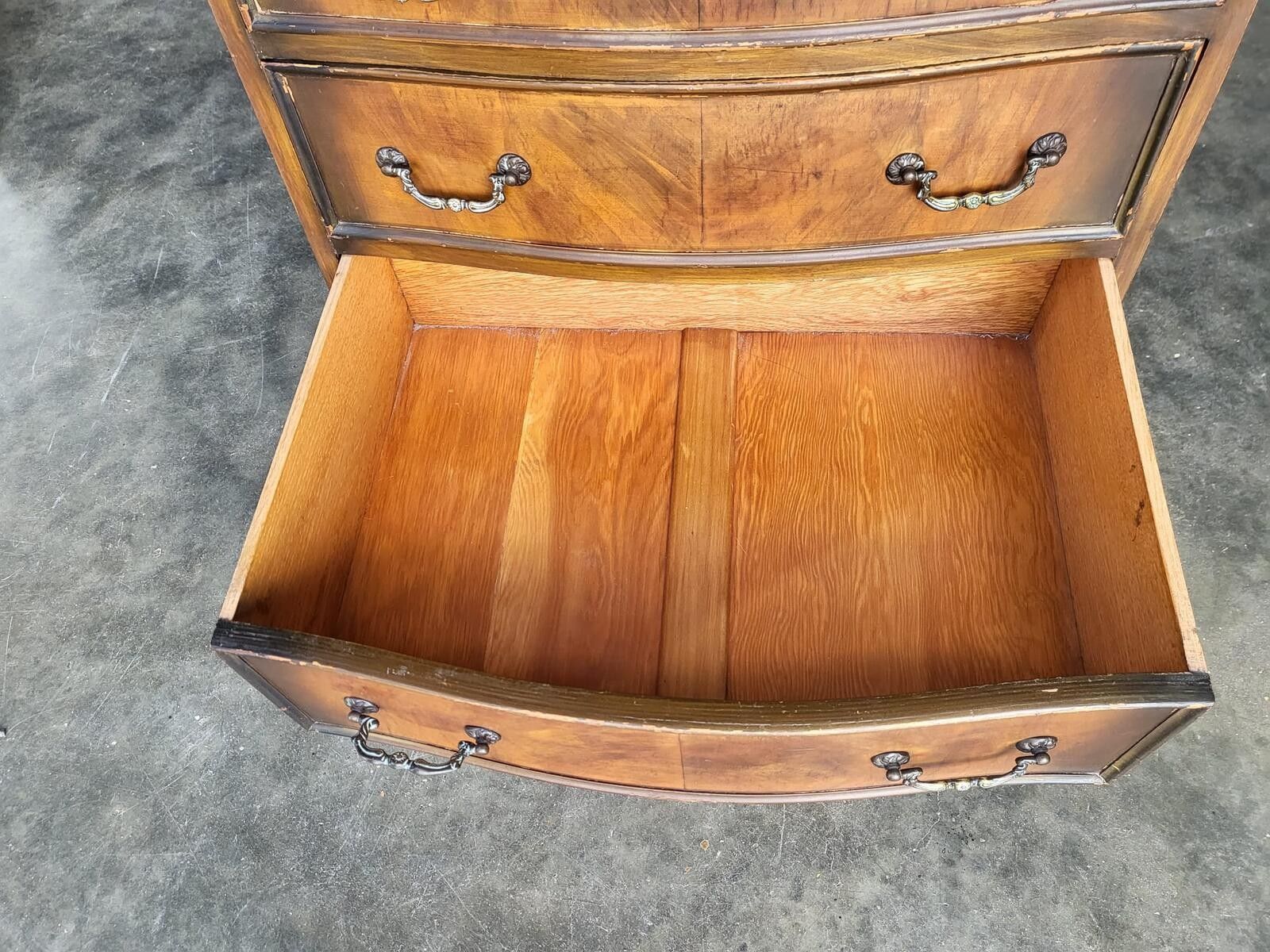 photo furniture Antique Repro Serpentine Small Chest Of Drawers Cabriole Legs
