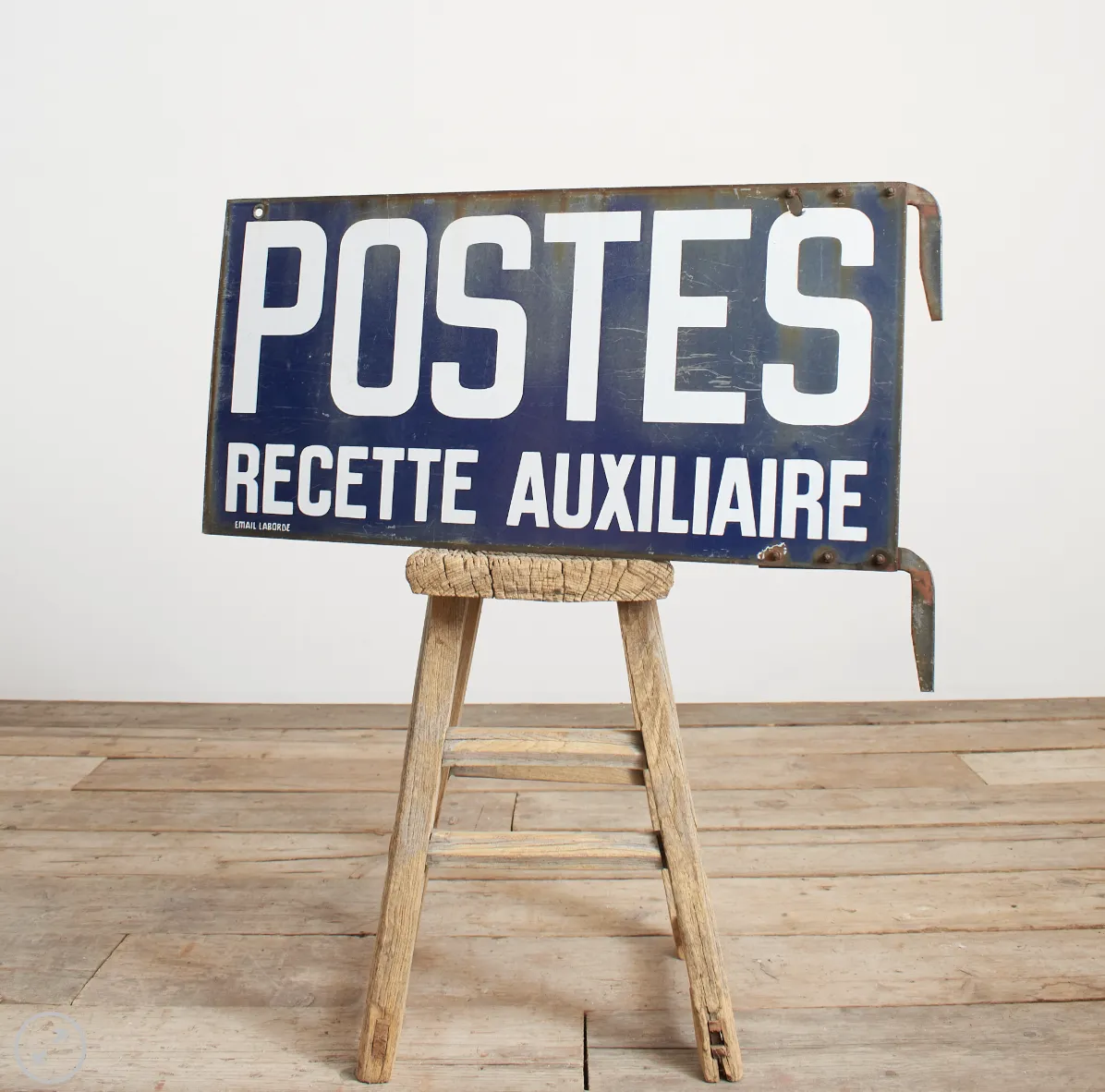 Antique French Enamel Post Office Metal Sign photo furniture