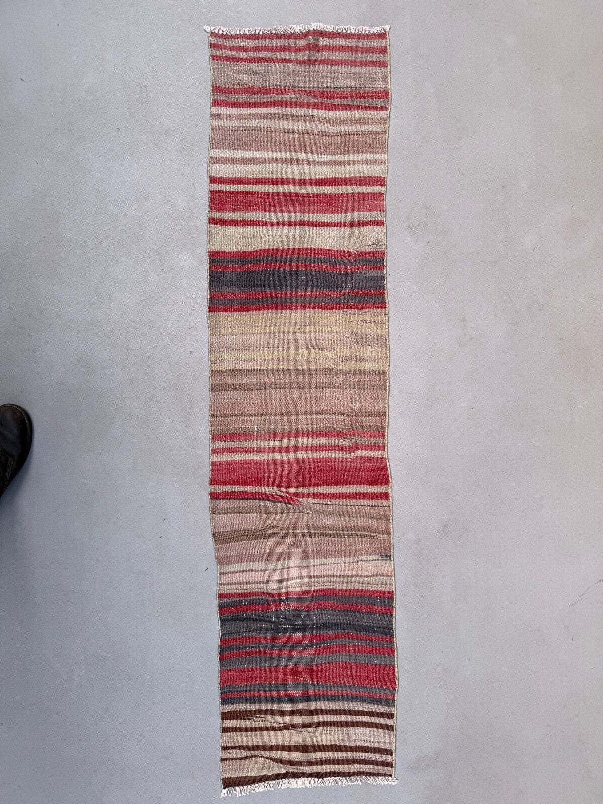 Turkish Narrow Kilim Runner 175x43 Cm Shabby Chic Hallway Rug Vintage Kelim 2535