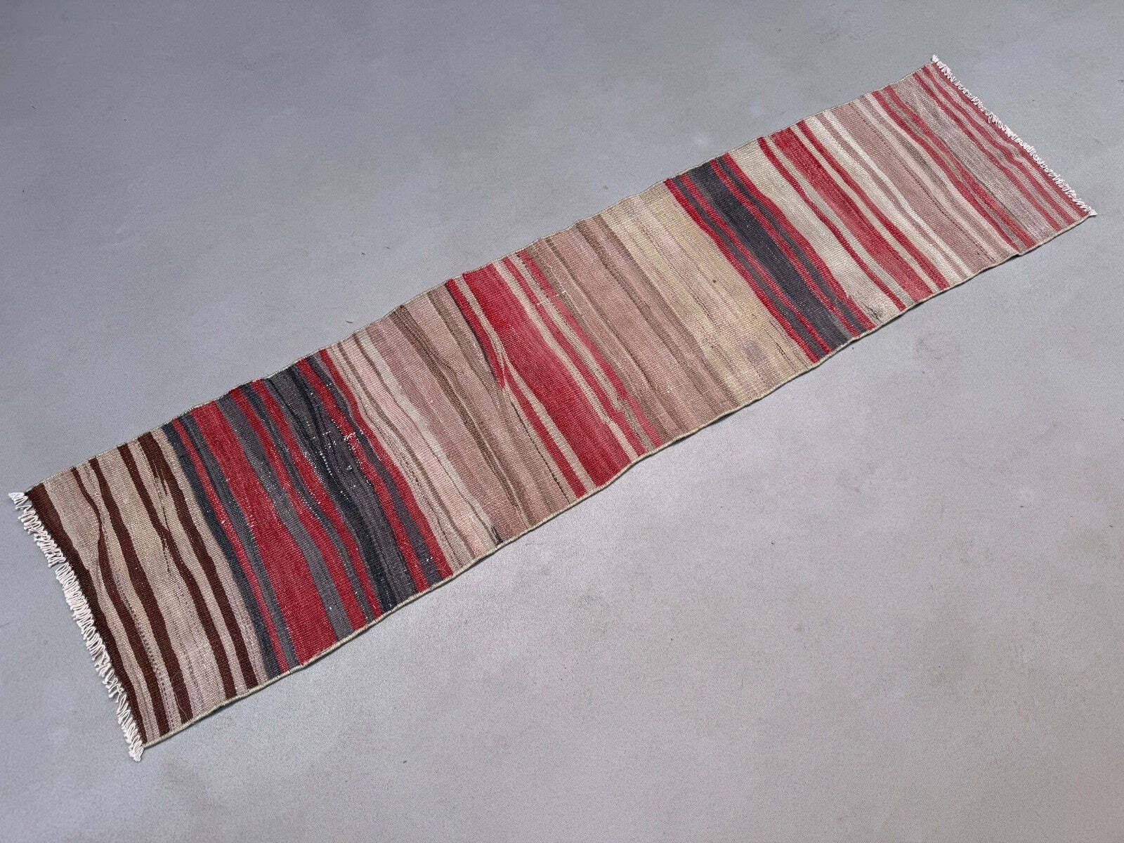 Turkish Narrow Kilim Runner 175x43 Cm Shabby Chic Hallway Rug Vintage Kelim 2535 photo Textiles