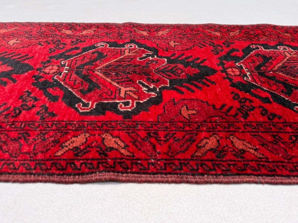 Afghan Runner Narrow 150x50 Cm, Vintage Turkoman Ersari Rug 2532 photo Textiles