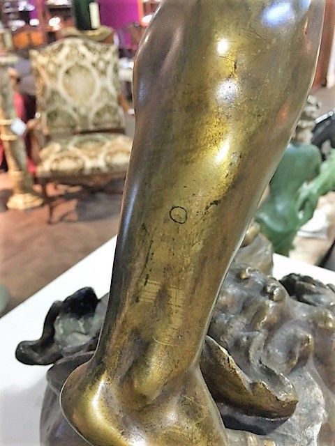 photo furniture Debut, Marcel, A Huge Original French Bronze Casting Of A Young Man, C.1900