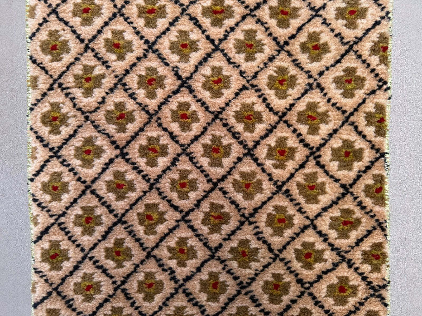 Turkish Narrow Runner 234x46 Cm Wool Vintage Hallway Rug, Beige 2533 photo vinterior