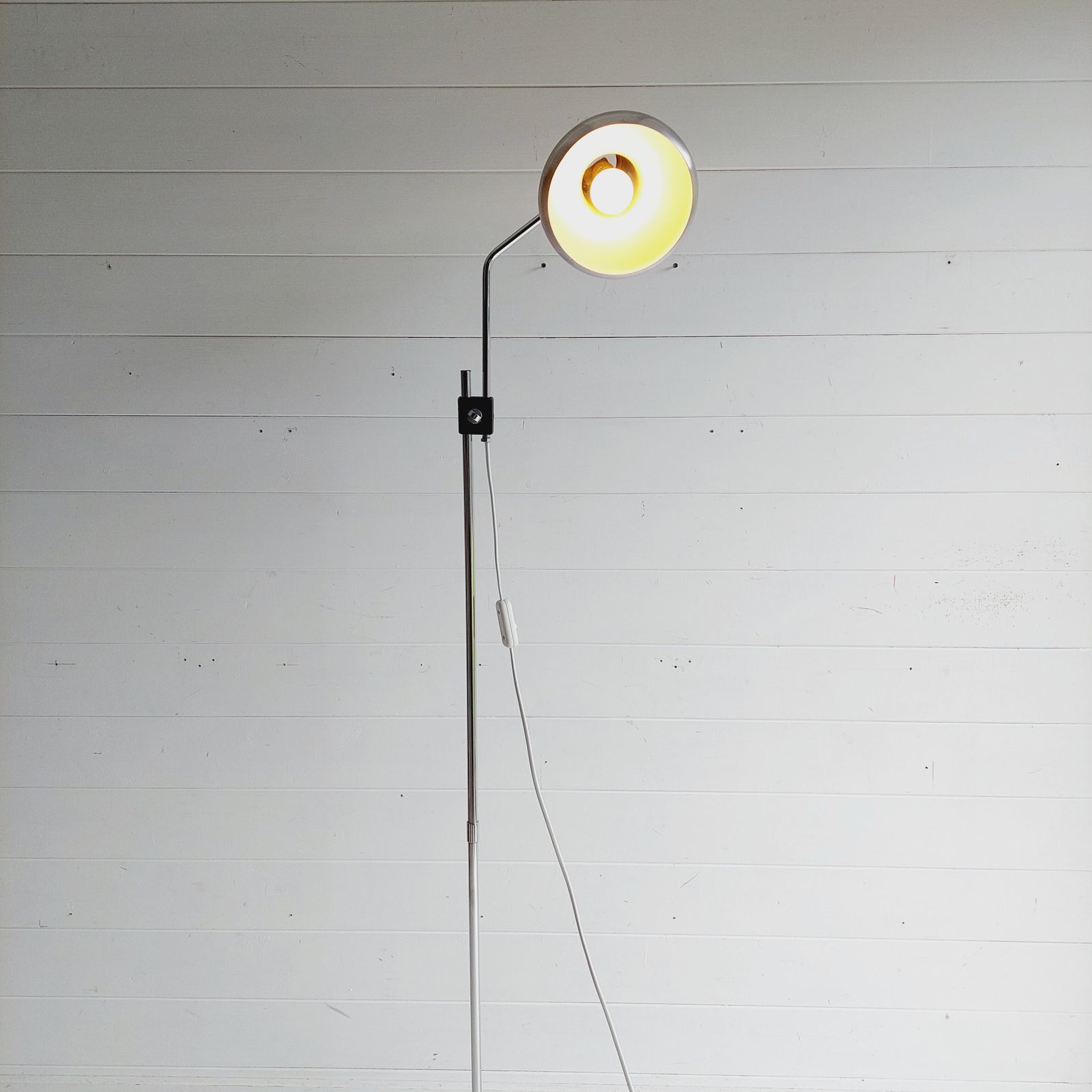 Mid Century Danish  Adjustable Floor Lamp Fog & Mørup Chrome & Aluminium Spotlight 60s photo 315.0