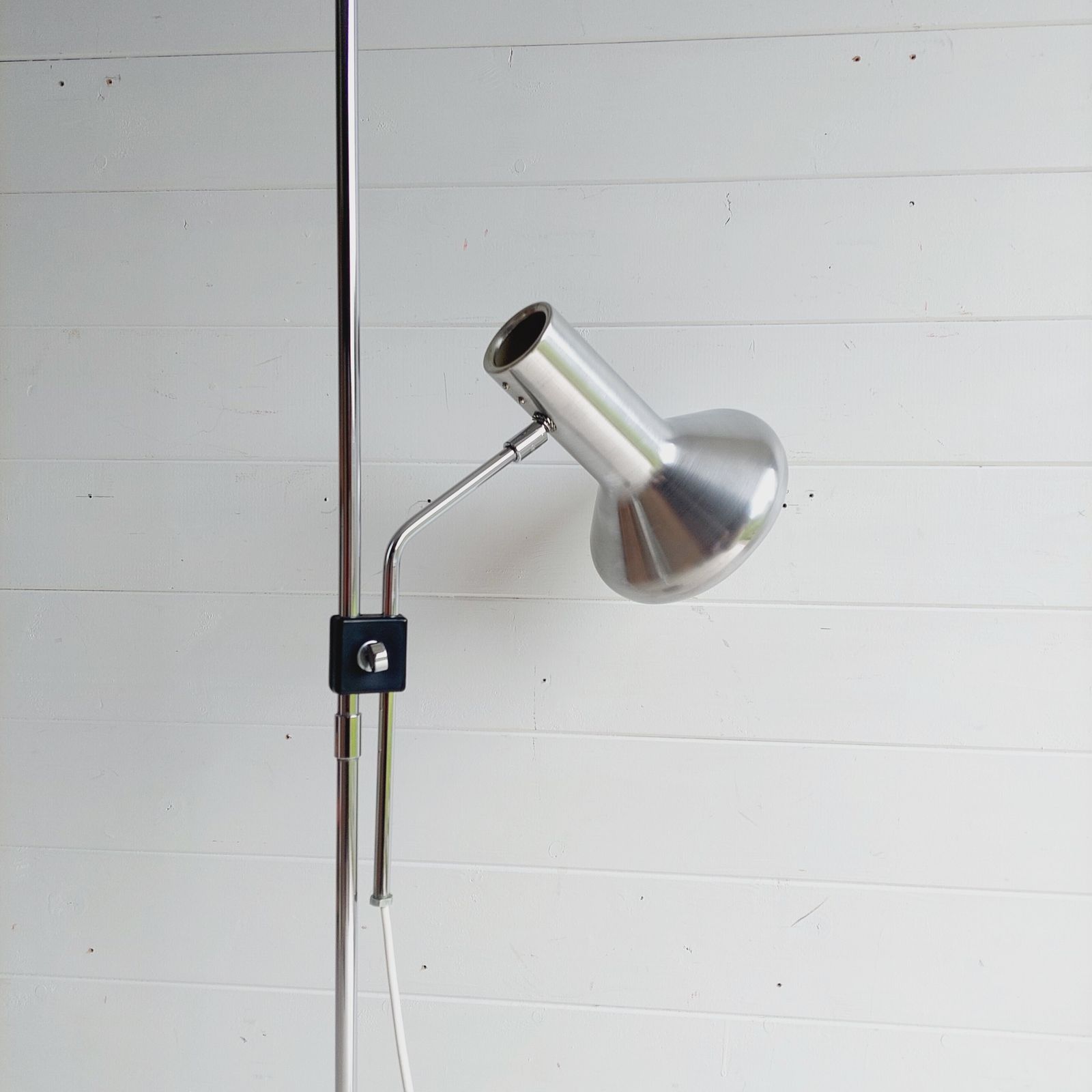 Lighting Mid Century Danish  Adjustable Floor Lamp Fog & Mørup Chrome & Aluminium Spotlight 60s photo
