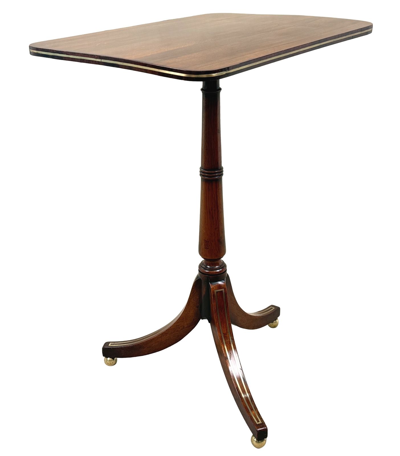 Table d'appoint Regency en palissandre et laiton fileté, XIXe siècle (Angleterre, vers 1820) photo vinterior