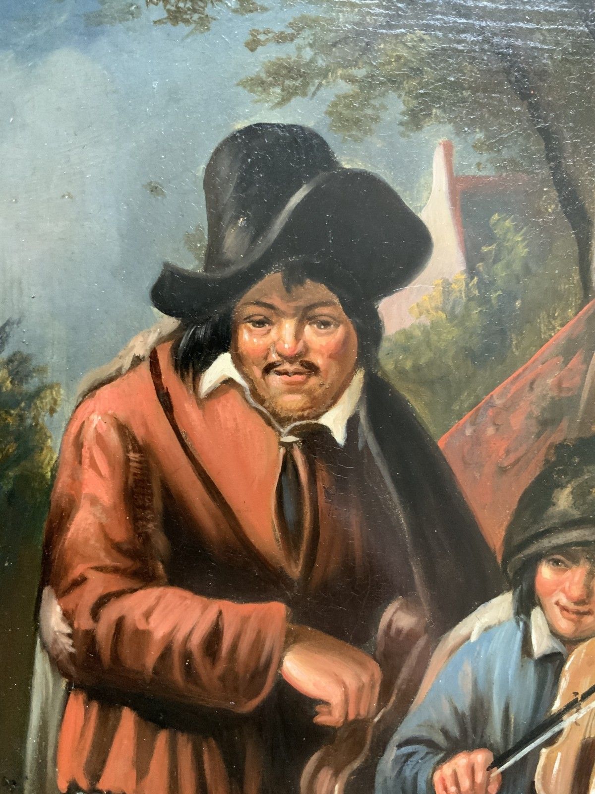 Antique Dutch Musician Oil Portrait Painting Manner Of David Teniers (1610 1690) photo Art