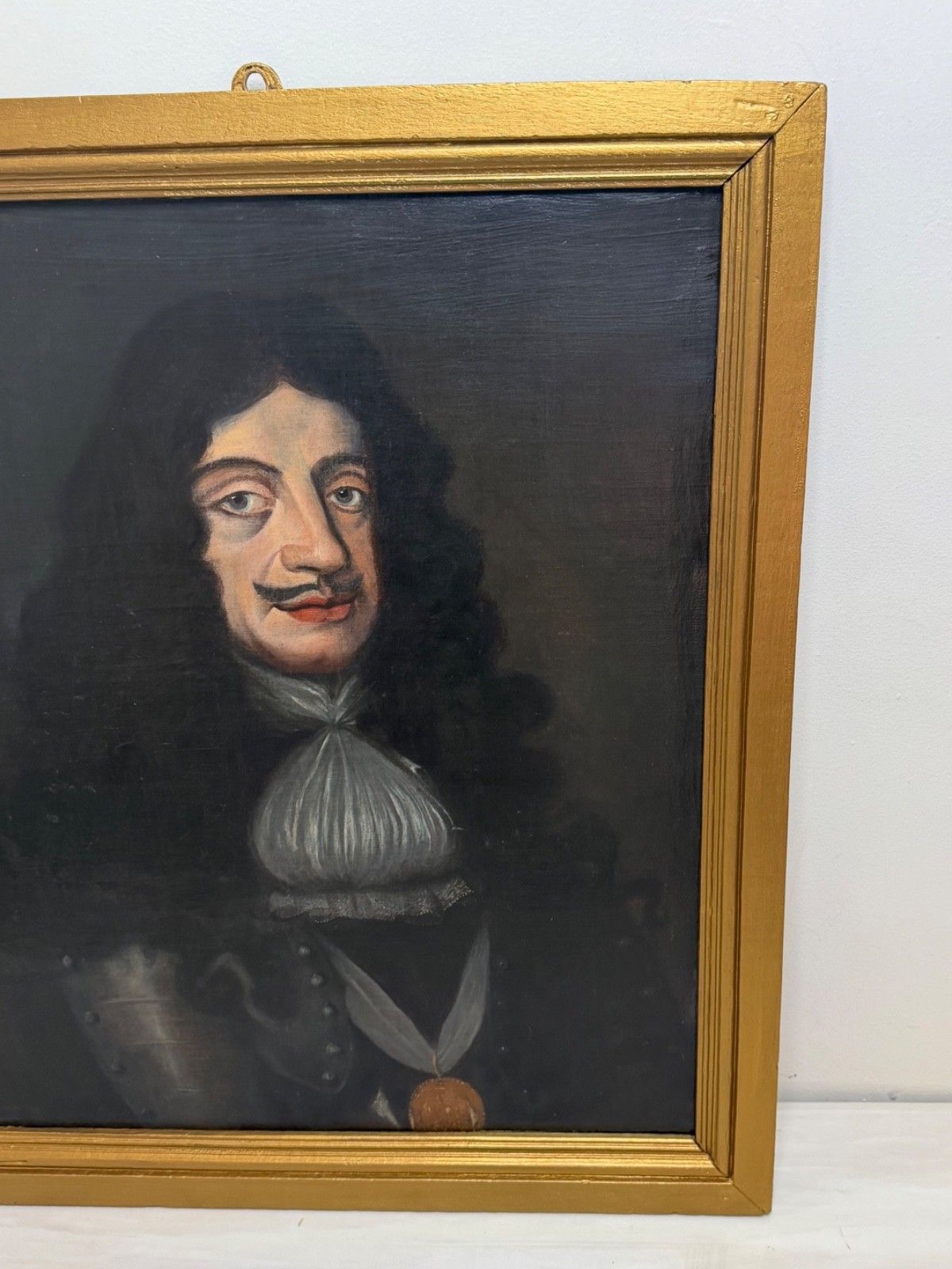 19th Century Oil Portrait Painting Of King Charles II Wearing The Royal Garter After Sir Peter Lily Gilt Framed photo 8500.0
