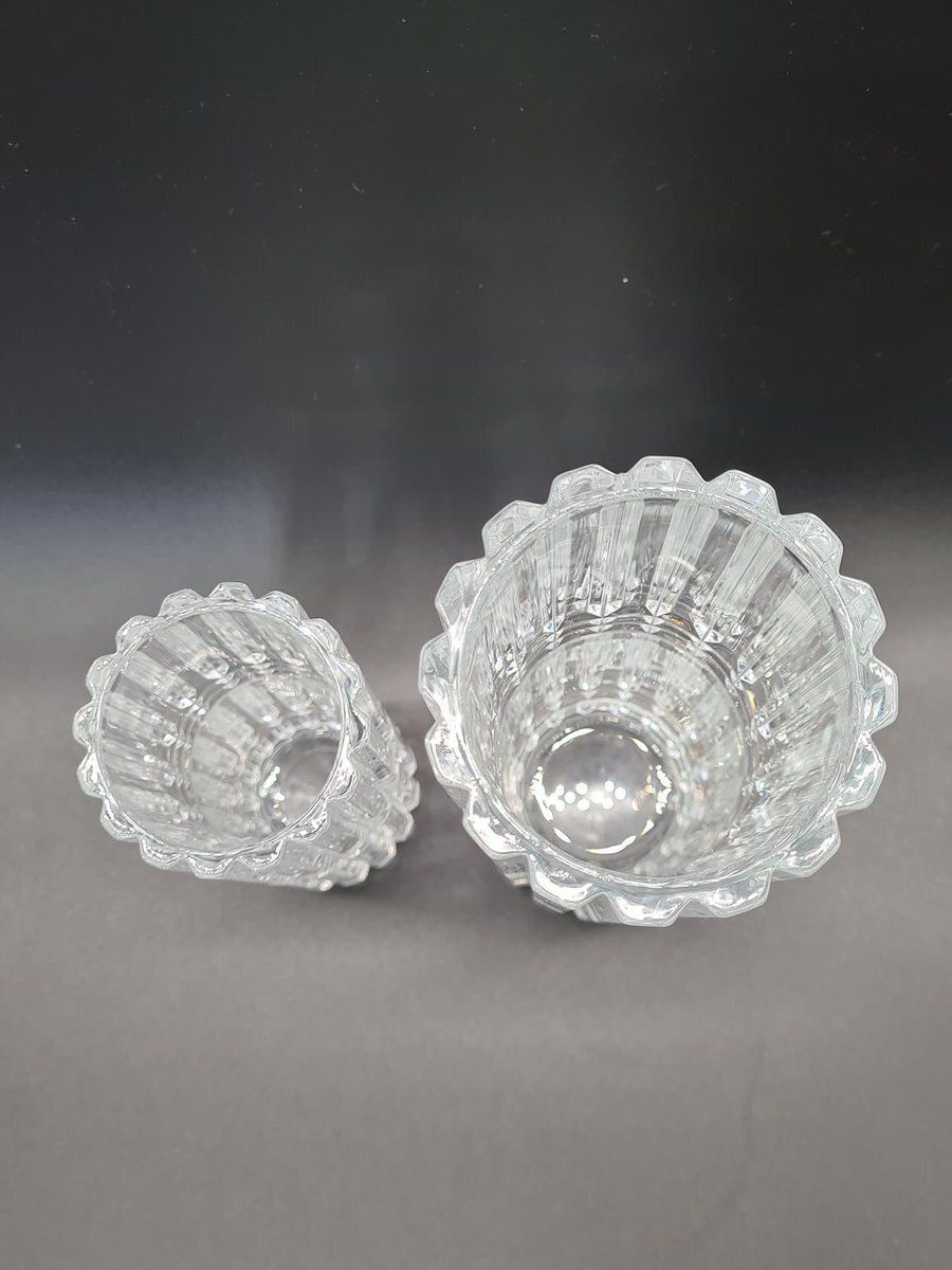 Montparnasse Crystal Vases From Cristal Darques Durand, France, 1970s 1980s, Set Of 2 photo vinterior