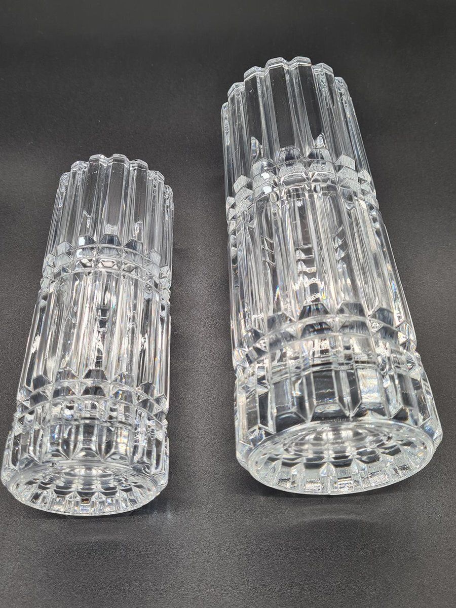Home Decor Montparnasse Crystal Vases From Cristal Darques Durand, France, 1970s 1980s, Set Of 2 photo