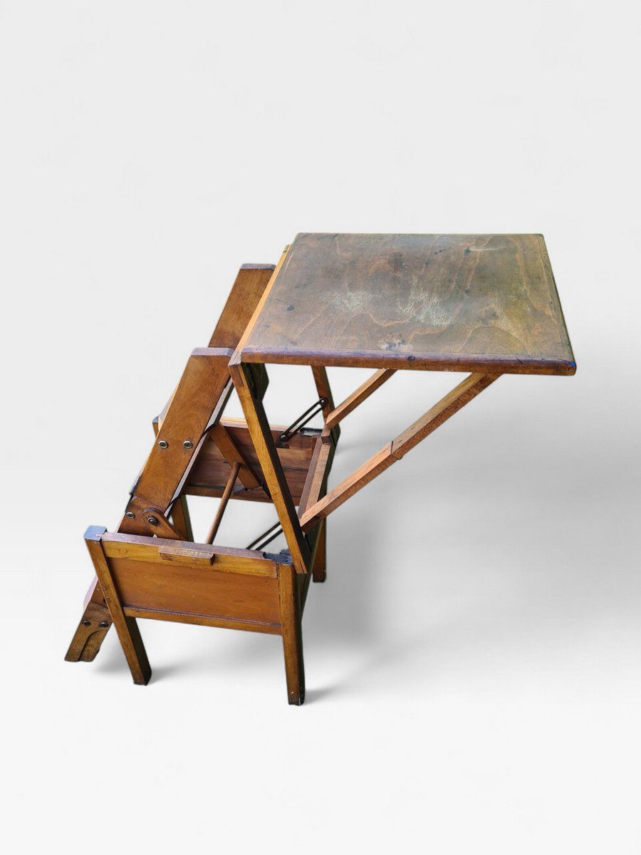 Wooden Step Stool With Ladder, 1960s photo for sale