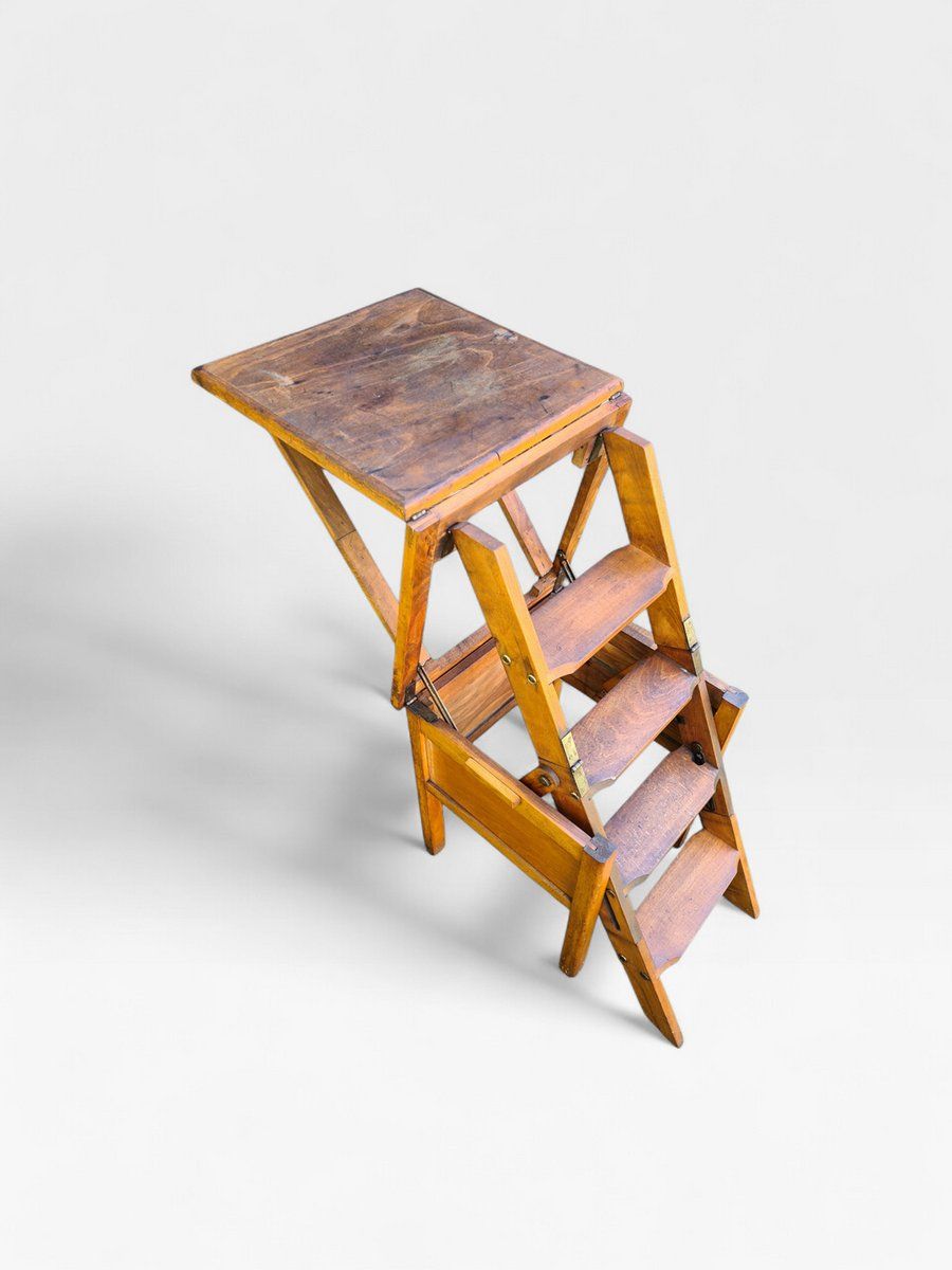 Wooden Step Stool With Ladder, 1960s photo Furniture