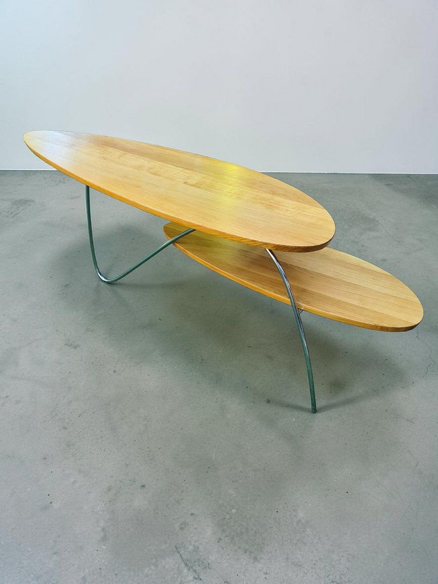 Modern Coffee Table In Wood And Steel, 1980s photo vinterior