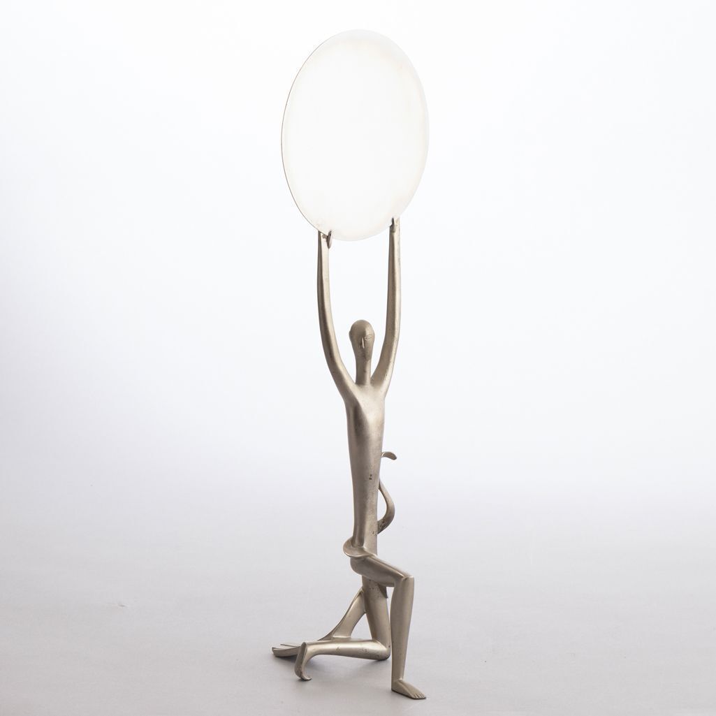 Nickel Plated Brass Table Mirror By Whw Hagenauer, Vienna, Austria (Stamped) photo furniture