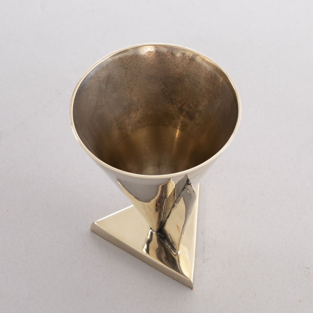 Art Deco Modernist Plated Brass Cocktail Cup In The Manner Of Maison Desny, France C.1930 photo vinterior