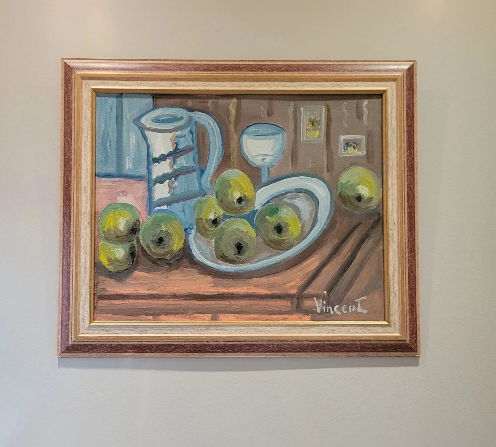 photo furniture Apples And Jug  Original Vintage French Still Life