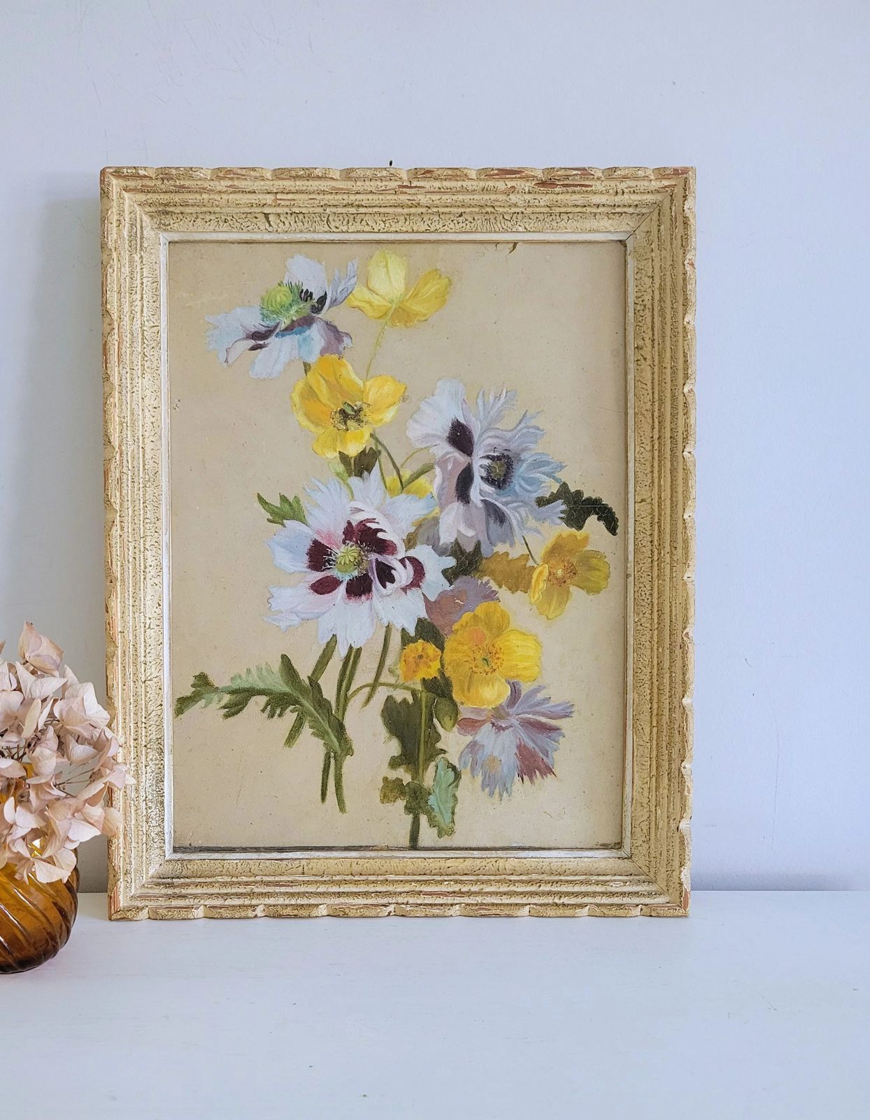 Wild Anemones  Original French Floral Oil Painting