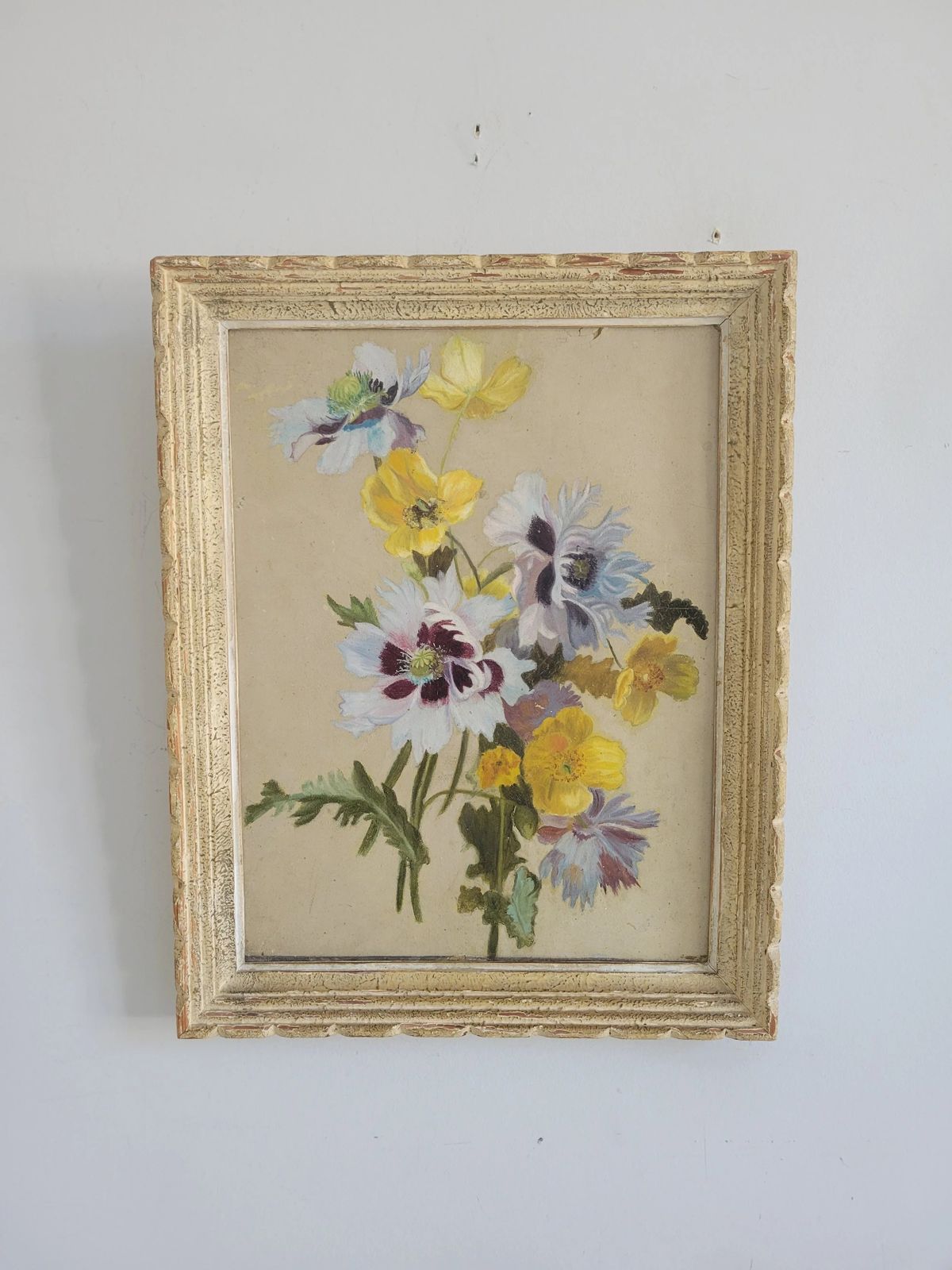 Wild Anemones  Original French Floral Oil Painting photo for sale