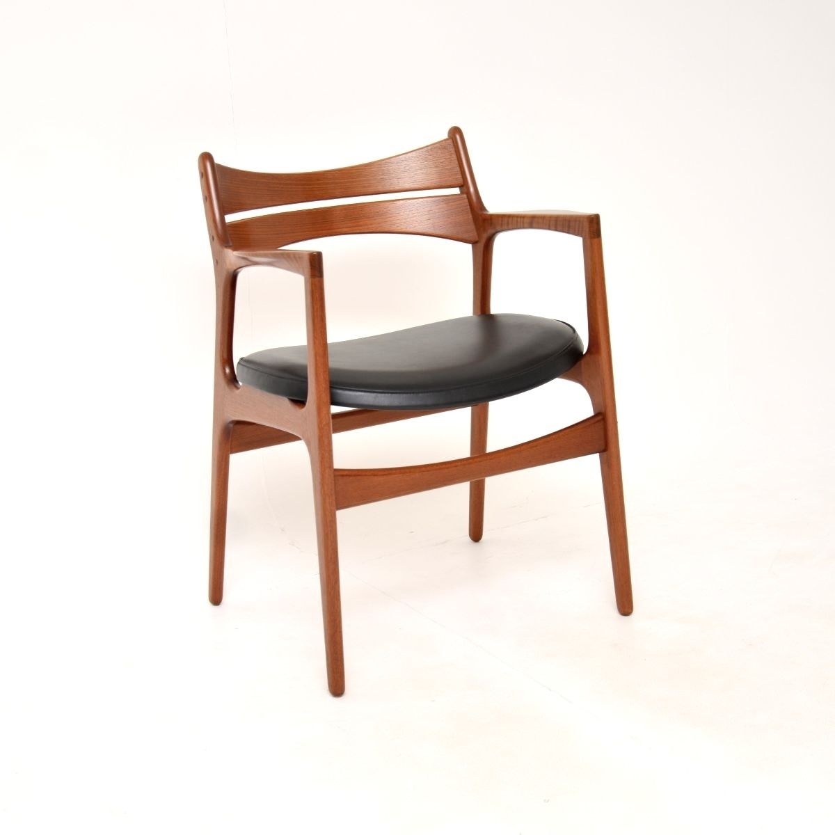 Danish Vintage Teak Carver Desk Chair / Armchair By Erik Buch