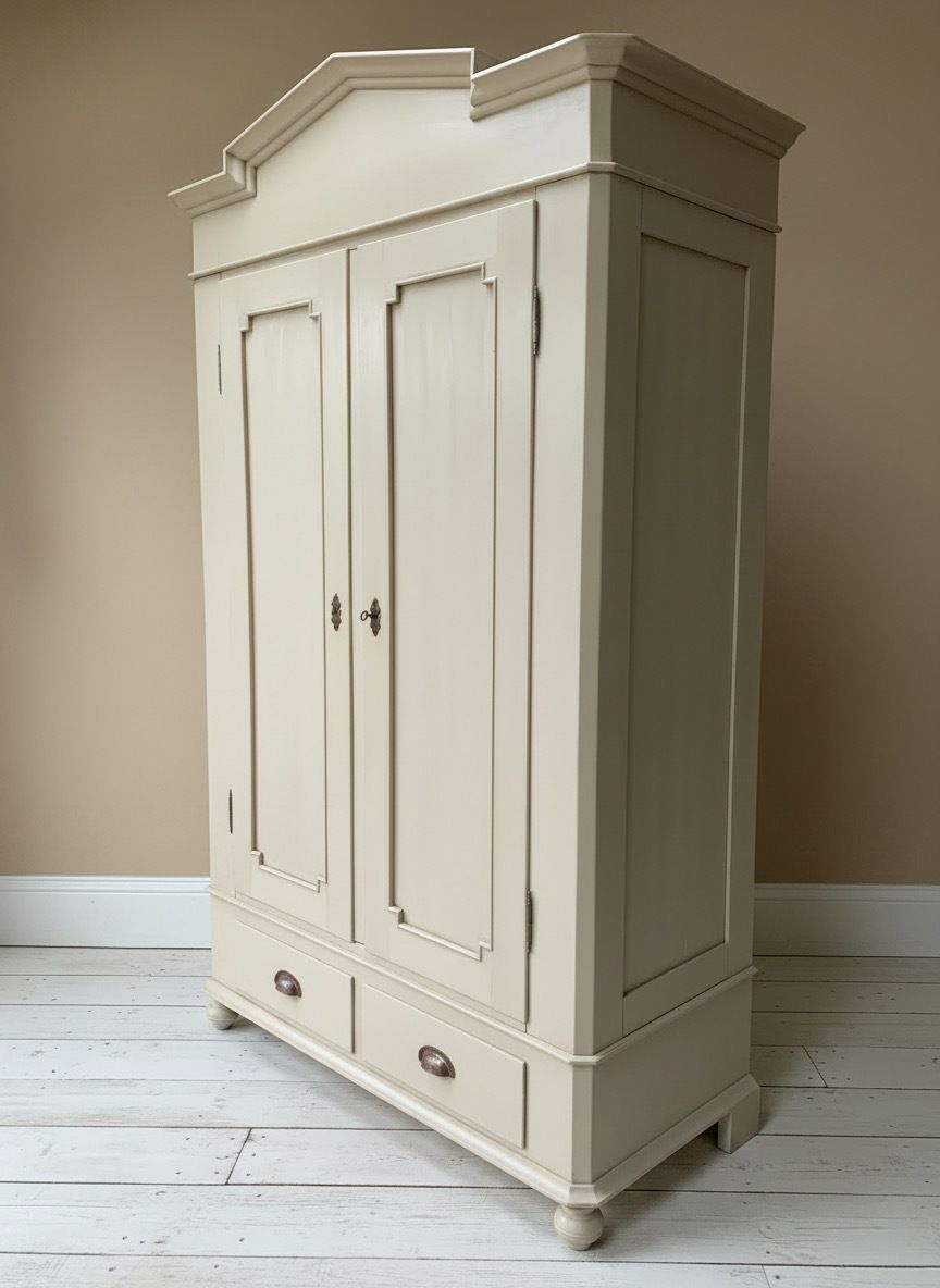 Restored Antique Pine Continental Knockdown Wardrobe Armoir Painted photo Furniture