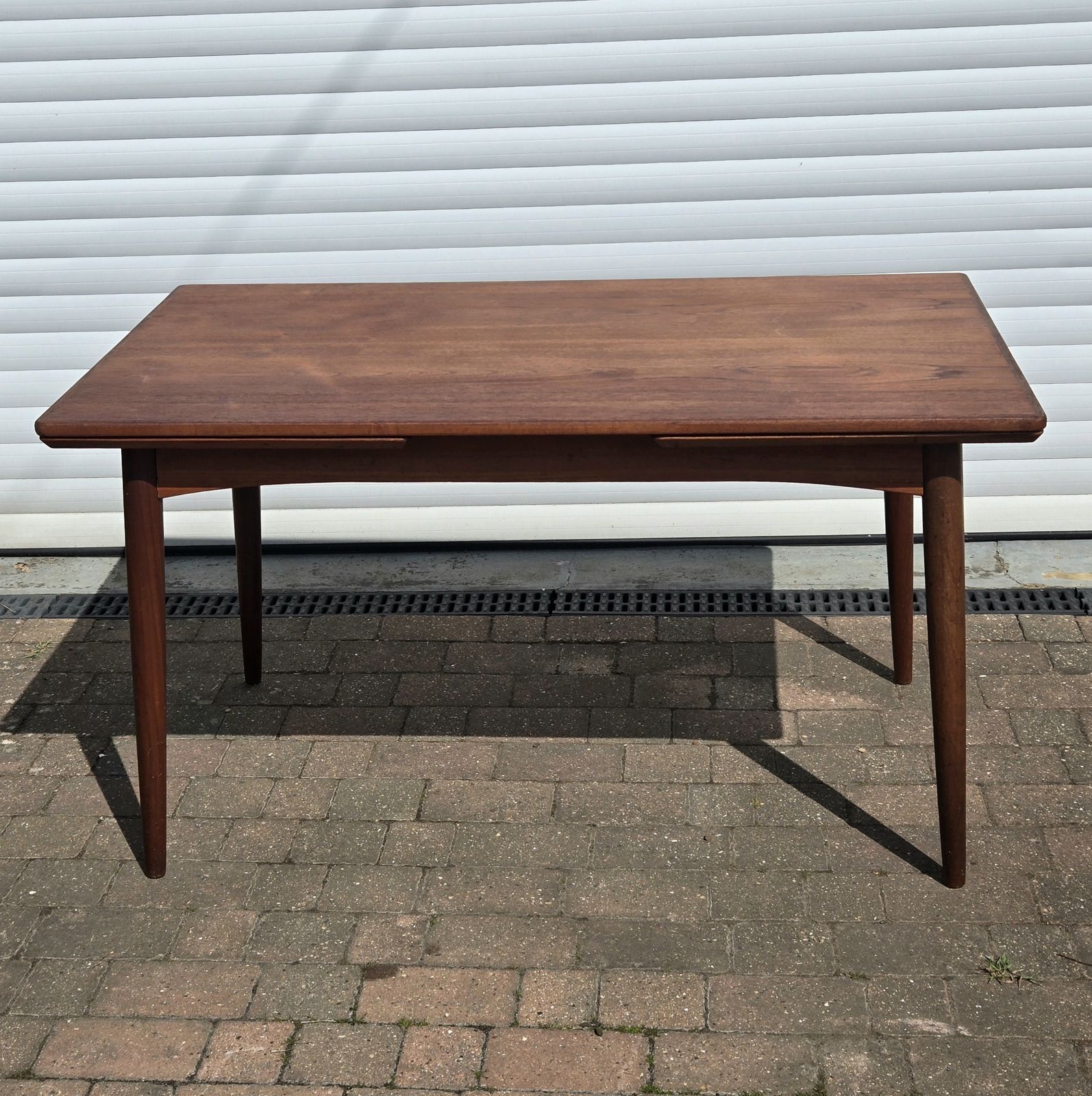 Mid Century Modern Solid Teak Gudme Mobilfabrik Dining Table And 4x Danish Papercord Chairs Fully Refurbished photo buy