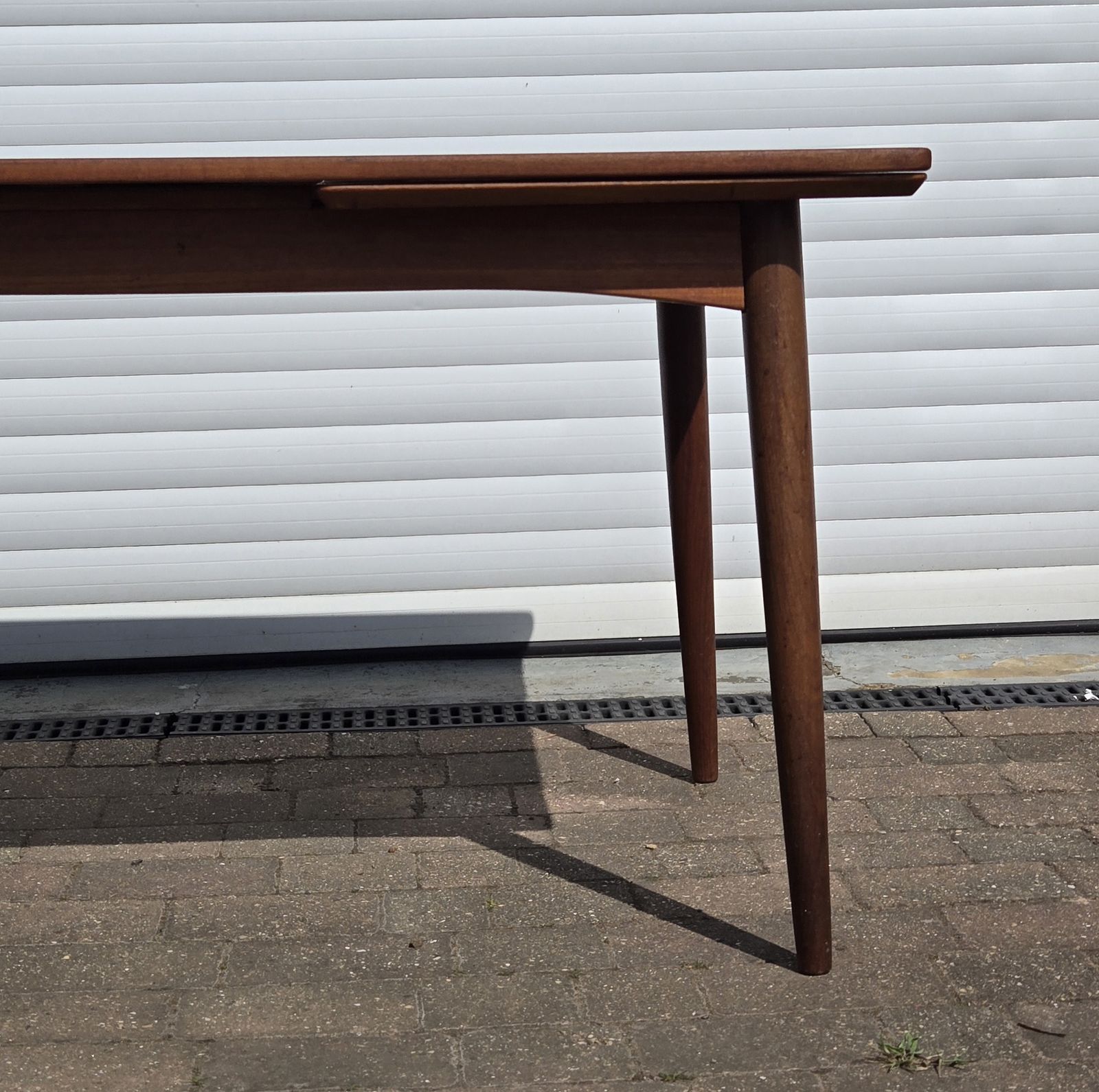 Mid Century Modern Solid Teak Gudme Mobilfabrik Dining Table And 4x Danish Papercord Chairs Fully Refurbished photo vintage