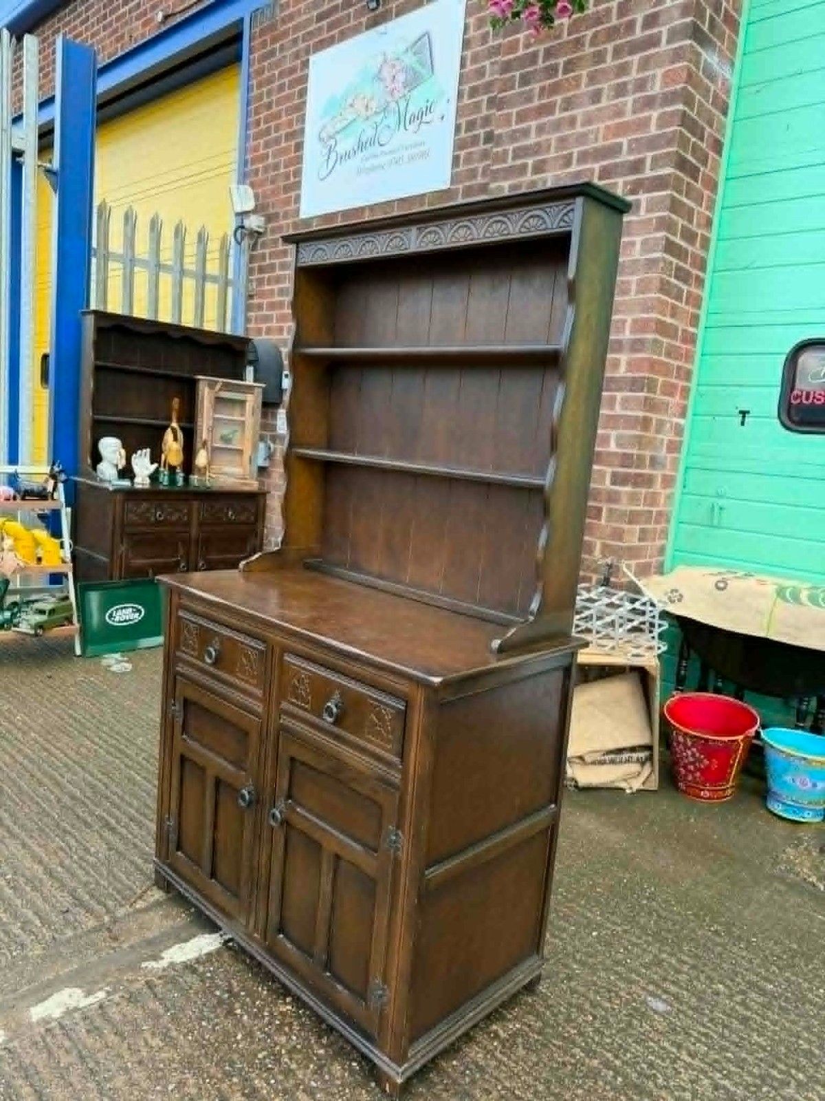 Vintage Welsh Dresser With Plate Racks Ready To Upcycle In Any Colour photo furniture