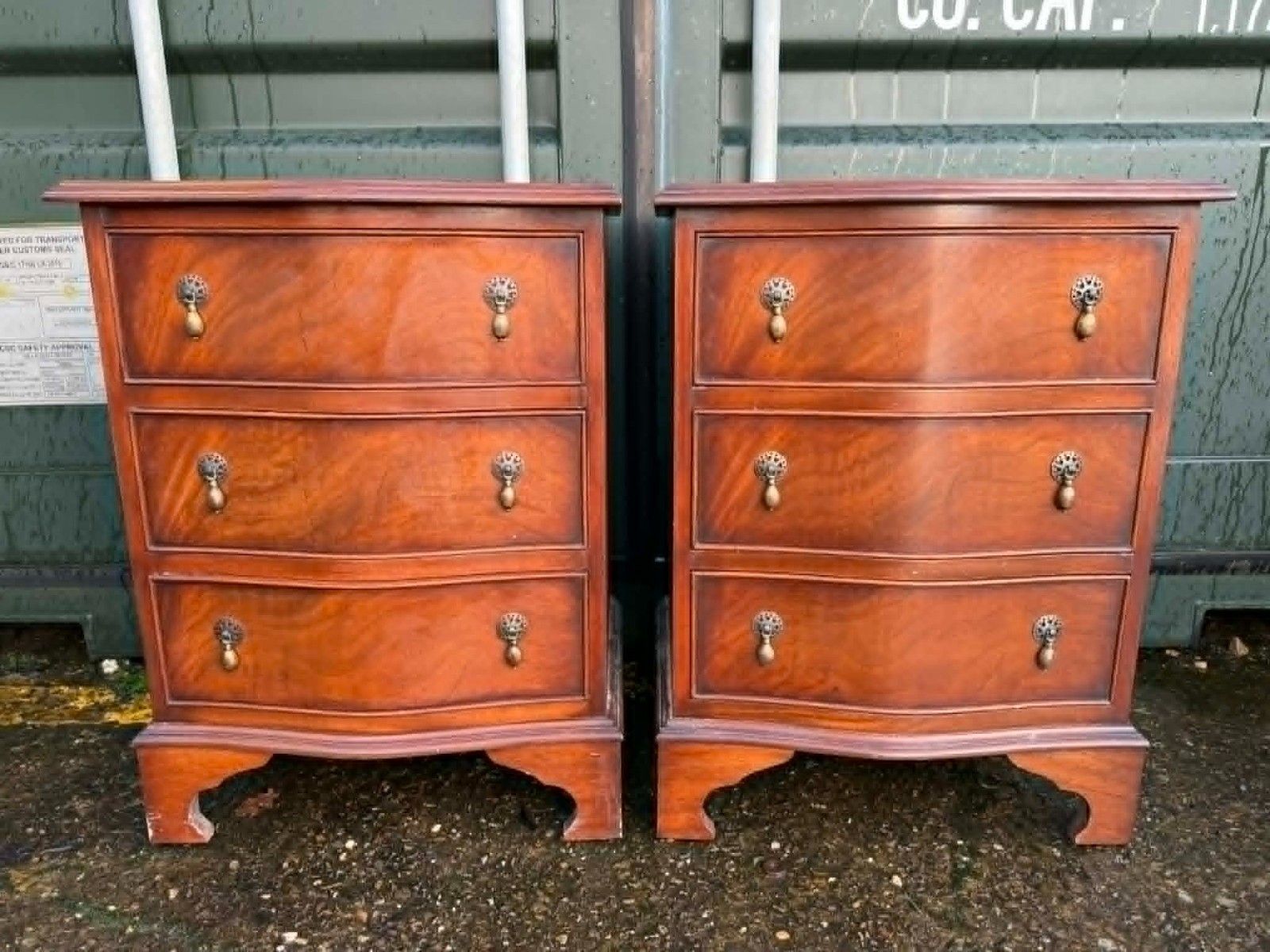 Pair Of Heavy Duty Vintage Bedside Drawers Ready To Have Upcycled