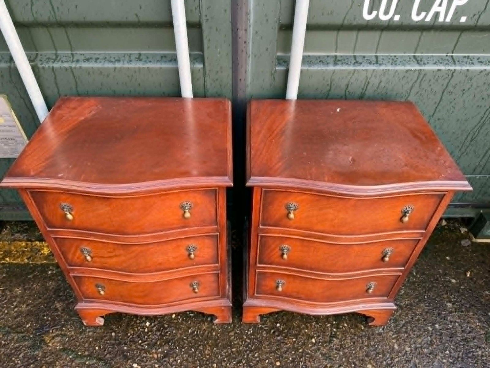Pair Of Heavy Duty Vintage Bedside Drawers Ready To Have Upcycled photo furniture