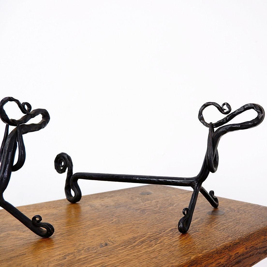 Pair Of Wrought Iron Dachshund Andirons   20th Century photo furniture