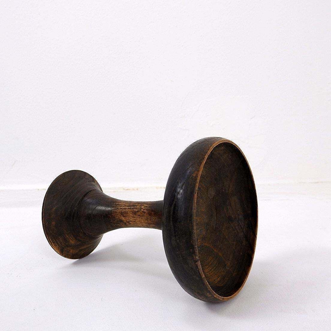 photo for sale Set Of 3 Wabi Sabi Wooden Cups And Bowls, Folk Art, 20th Century