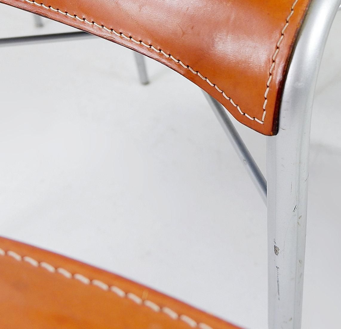 1541.0 Set Of 6 Of Italian Vintage Arrben Dining Chairs, 1980s   Cognac Leather photo